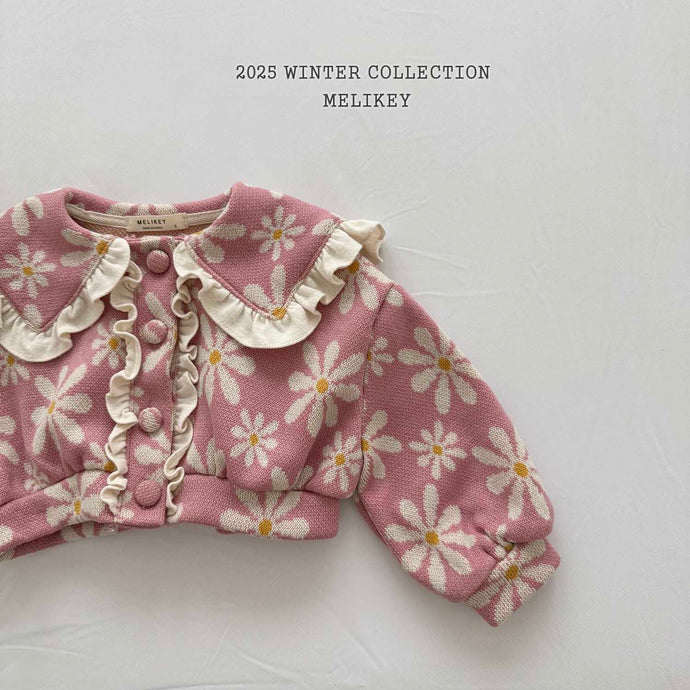 MEL KIDS KNIT BIG FLOWERS CARDIGAN**PREORDER