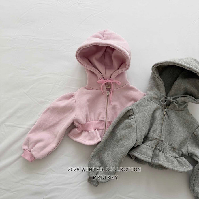 MEL KIDS SHORT FRILL HOODED ZIP up**PREORDER