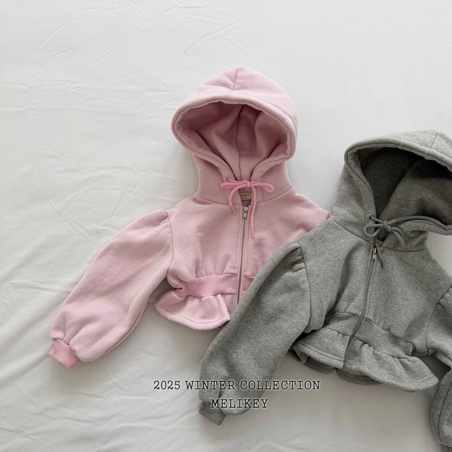 MEL KIDS SHORT FRILL HOODED ZIP up**PREORDER