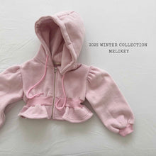Load image into Gallery viewer, MEL KIDS SHORT FRILL HOODED ZIP up**PREORDER