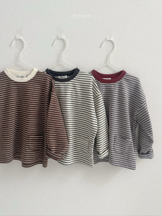 DIGREEN KIDS ROUND STRIPE SHIRT*PREORDER