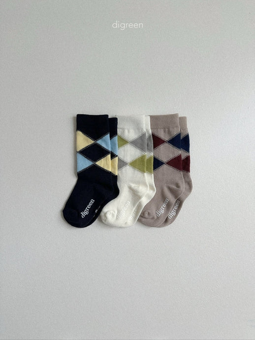 DIGREEN KIDS ARGYLE SOCK SET*PREORDER