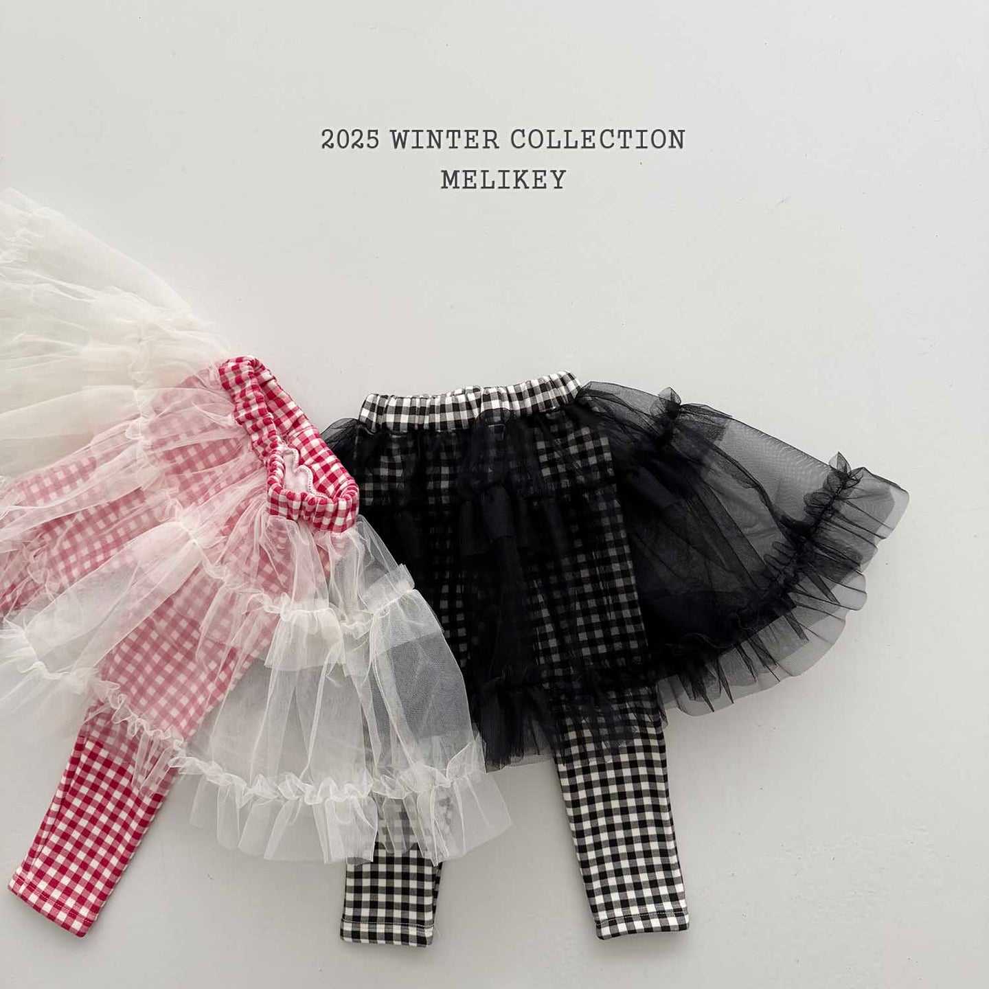 MEL KIDS CHECK TUTU LEGGINGS SKIRT**PREORDER