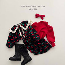 Load image into Gallery viewer, MEL KIDS CHERRY FRILL CARDIGAN**PREORDER