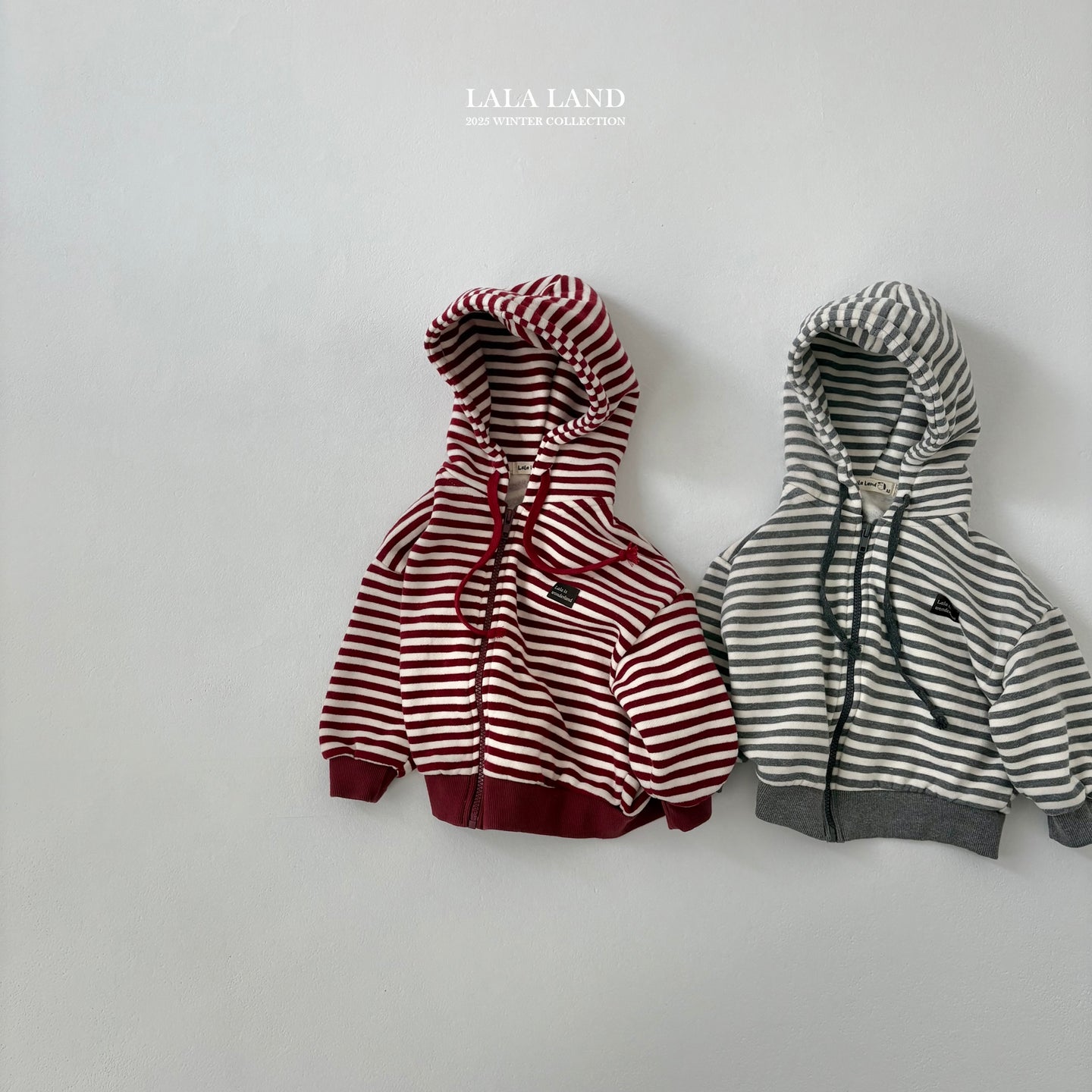 LALALAND KIDS STRIPE HOODIE ZIP UP*Preorder