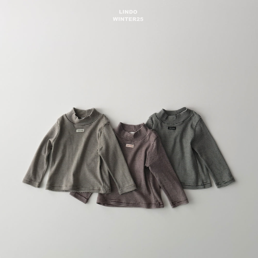 LINDO KIDS STRIPE TURTLE NECK TEE* Preorder