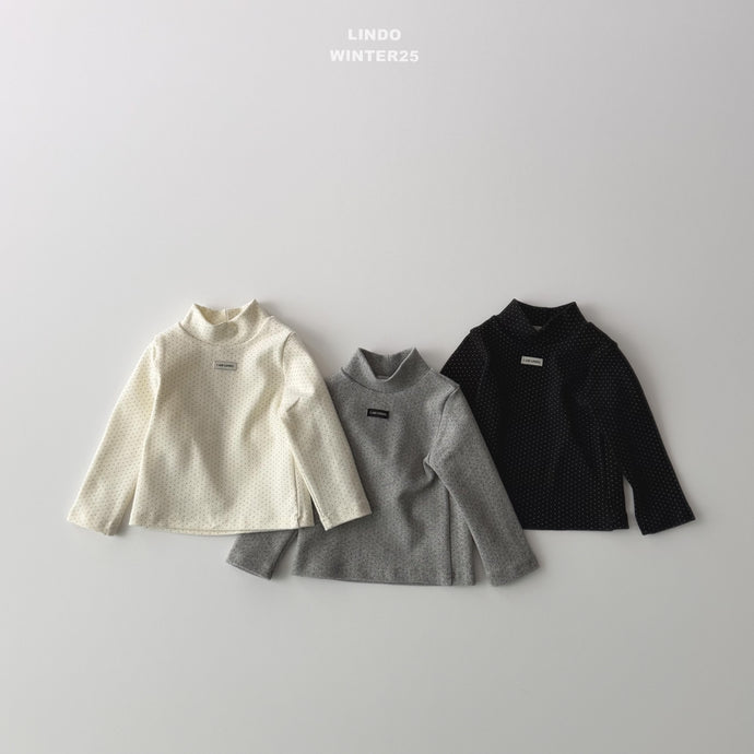 LINDO KIDS MINI DOT MOCK NECK TEE* Preorder