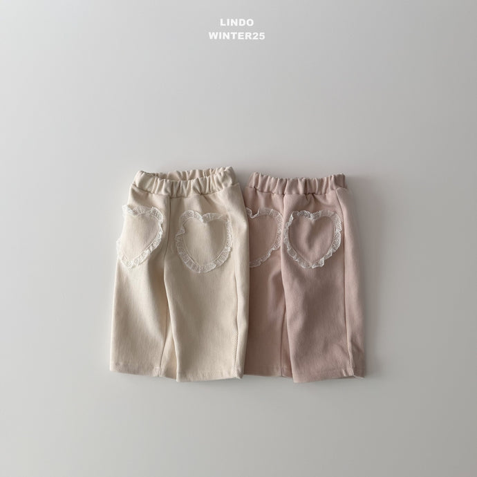 LINDO KIDS POCKET HEART PANTS* Preorder