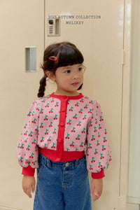 MEL KIDS FALL CHERRY PUFF CARDIGAN**PREORDER