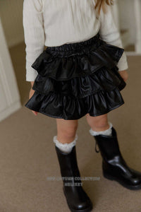 MEL KIDS FALL BLACK LEATHER SKIRT**PREORDER