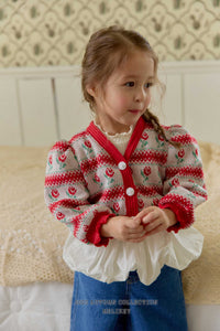 MEL KIDS FALL ROSE STRIPE CARDIGAN**PREORDER (Copy)