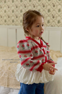 MEL KIDS FALL ROSE STRIPE CARDIGAN**PREORDER (Copy)