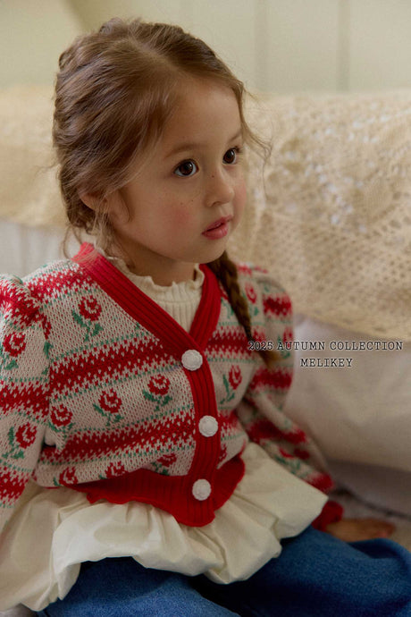 MEL KIDS FALL ROSE STRIPE CARDIGAN**PREORDER (Copy)
