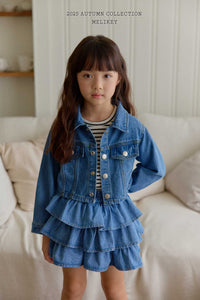 MEL KIDS FALL ELLIE TIER DENIM SKIRT**PREORDER
