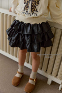 MEL KIDS FALL BLACK LEATHER SKIRT**PREORDER