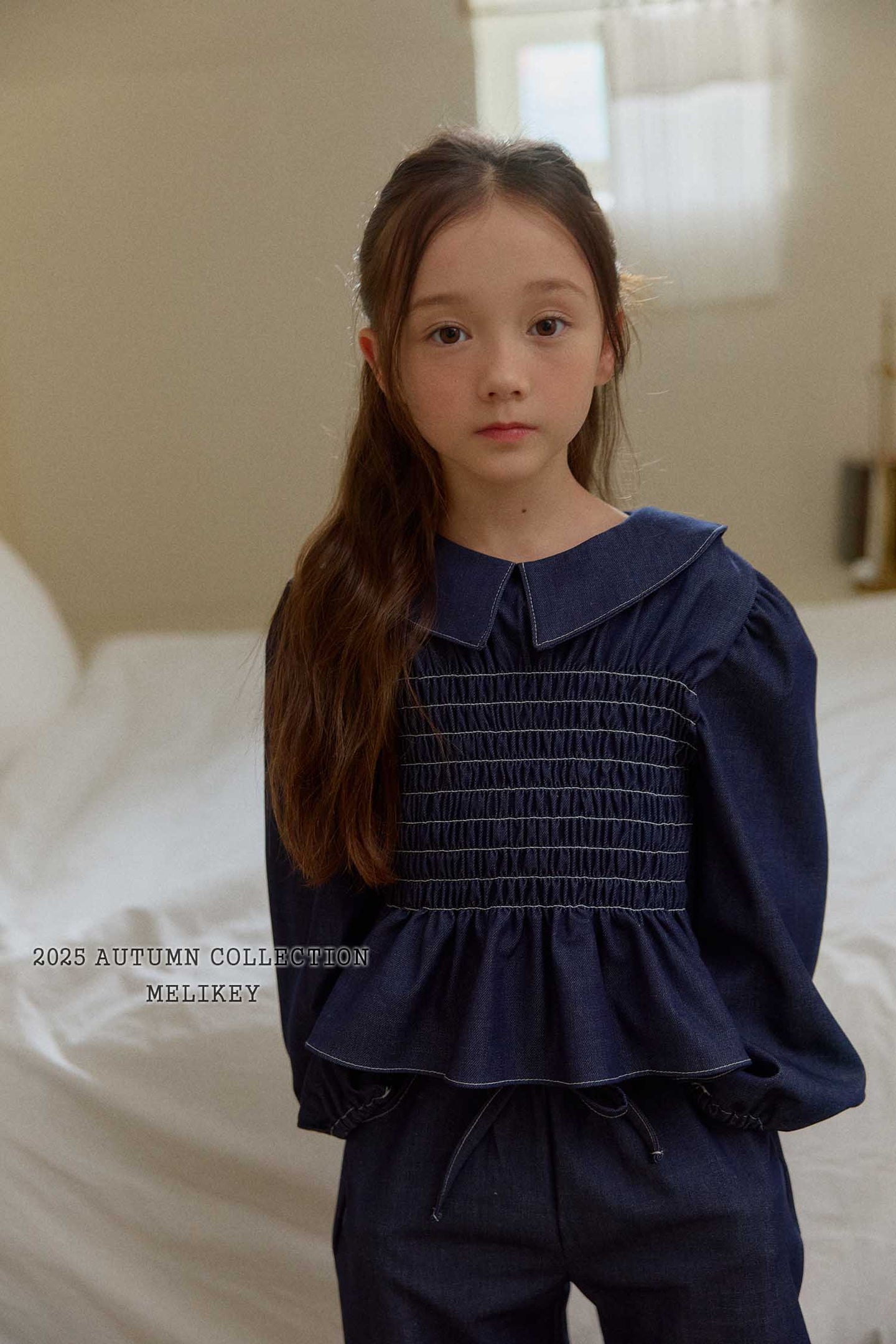 MEL KIDS FALL SMOCKED COLLAR BLOUSE**PREORDER