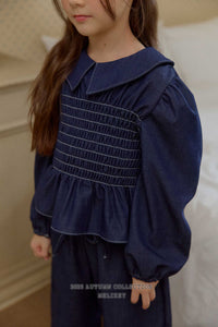 MEL KIDS FALL SMOCKED COLLAR BLOUSE**PREORDER
