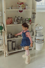 Load image into Gallery viewer, MEL KIDS VELVET SUSPENDERS DENIM PANTS**PREORDER