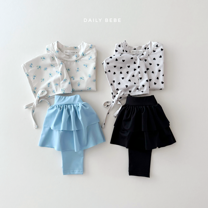 DAILYBEBE KIDS SWIM TOP SKIRT SET**PREORDER