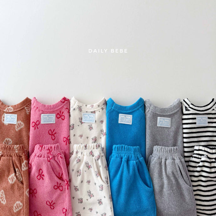 DAILYBEBE KIDS TOWEL TOP BOTTOM SET**PREORDER