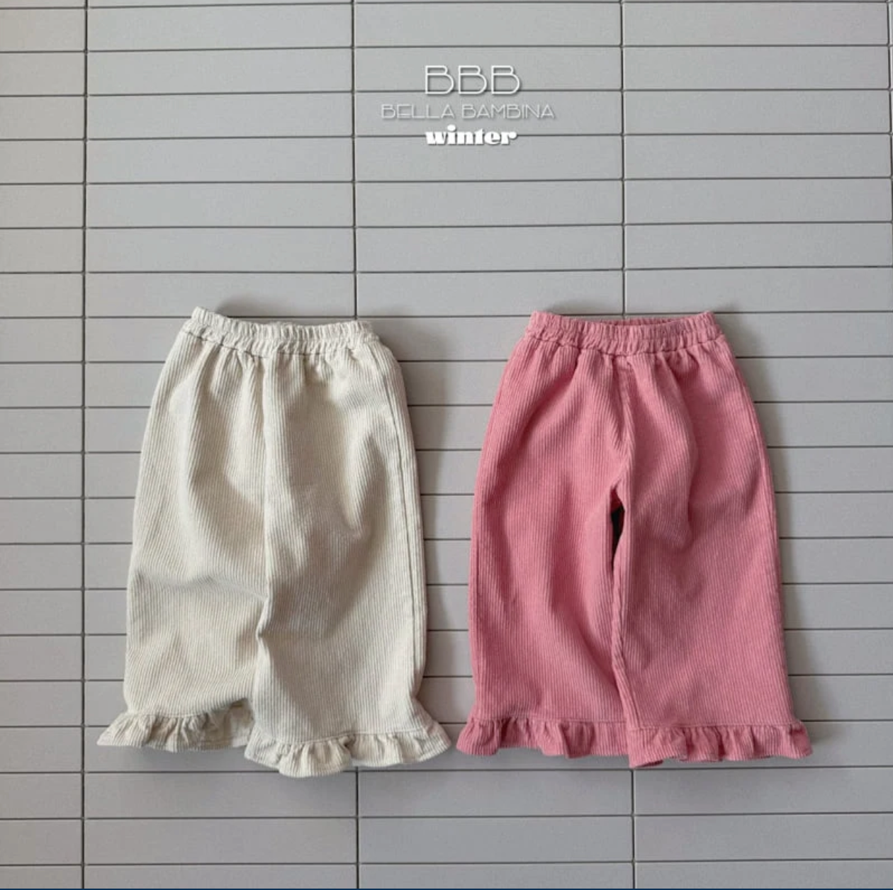 BELLA KIDS CORDUROY FRILL PANTS*PREORDER
