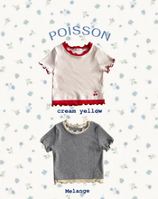 將圖片載入圖庫檢視器中，POISSON KIDS 櫻桃刺繡T卹**預購**