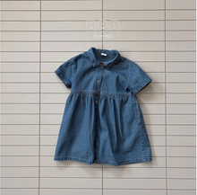 Load image into Gallery viewer, BELLA KIDS DENIM COLLAR ONE PIECE*PREORDER
