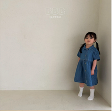 Load image into Gallery viewer, BELLA KIDS DENIM COLLAR ONE PIECE*PREORDER