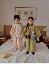 Load image into Gallery viewer, AMBER KIDS COTTAGE BANDING CARDIGAN* PREORDER