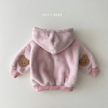 Load image into Gallery viewer, DAILYBEBE KIDS BEAR PATCH FLEECE JACKET* Preorder