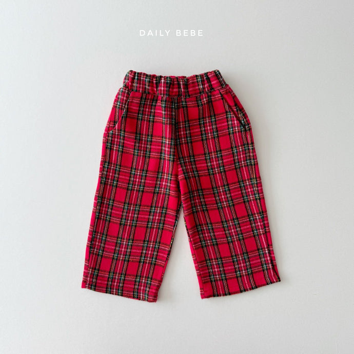 DAILYBEBE KIDS RED CHECK PANTS* Preorder