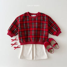 Load image into Gallery viewer, DAILYBEBE KIDS RED CHECK SWEAT SHIRT* Preorder