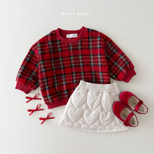 Load image into Gallery viewer, DAILYBEBE KIDS RED CHECK SWEAT SHIRT* Preorder