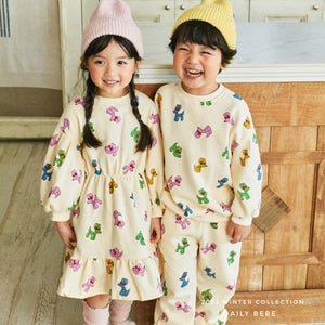 DAILYBEBE Gummy Dog Dress / Top Bottom Set t* Preorder