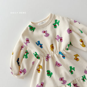 DAILYBEBE Gummy Dog Dress / Top Bottom Set t* Preorder
