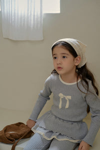 MOMOANN KIDS RIBBON TOP AND BOTTOM SET*PREORDER