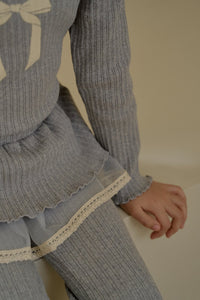 MOMOANN KIDS RIBBON TOP AND BOTTOM SET*PREORDER