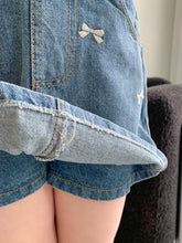 Load image into Gallery viewer, MOMOANN KIDS Ribbon Denim Skirt* preorder