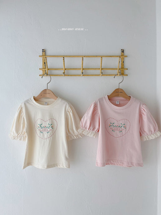 MOMOANN KIDS Heart Embroidery Tee* preorder