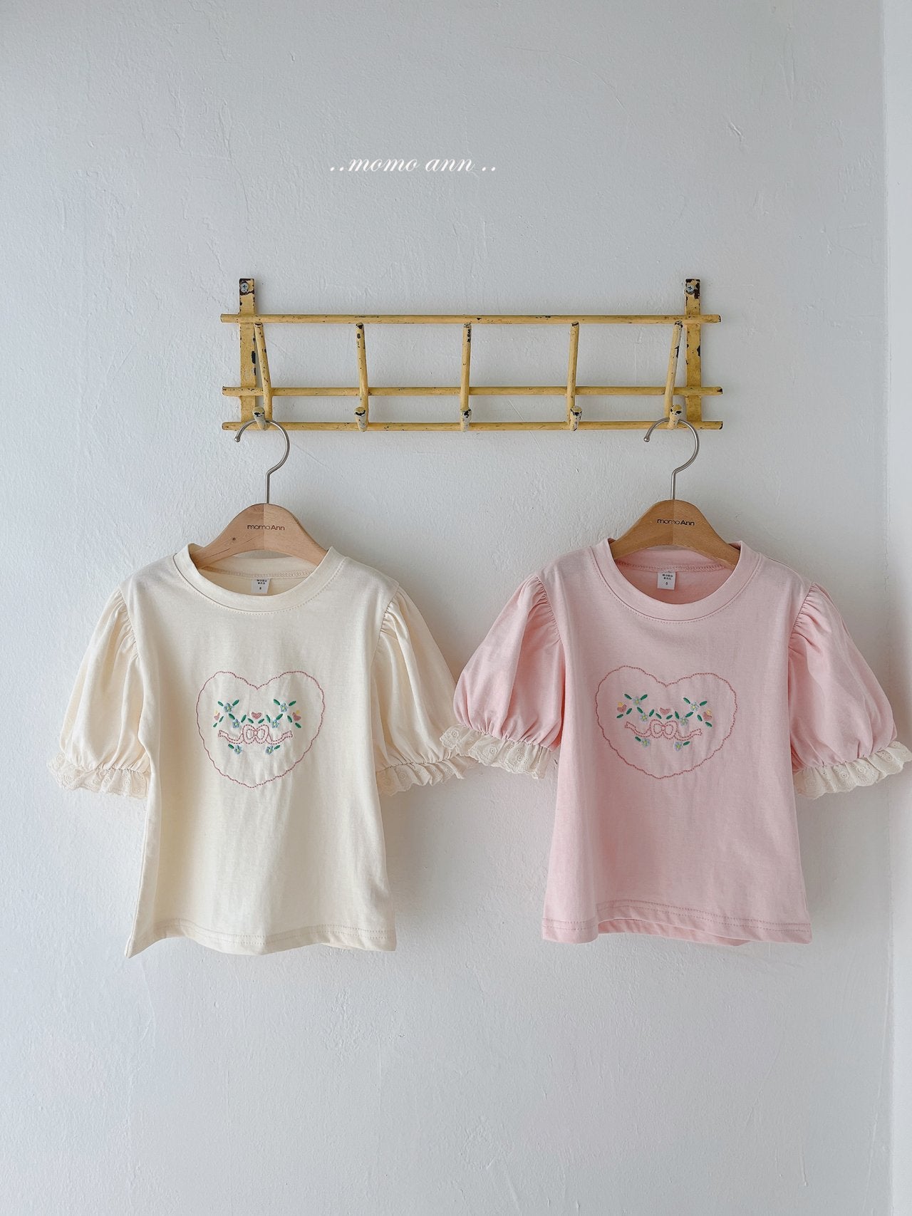 MOMOANN KIDS Heart Embroidery Tee* preorder
