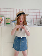 Load image into Gallery viewer, MOMOANN KIDS Ribbon Denim Skirt* preorder