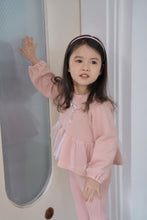 Load image into Gallery viewer, MOMOANN KIDS SPRING GREY PUFF BOW TOP BOTTOM SET*PREORDER