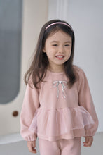 Load image into Gallery viewer, MOMOANN KIDS SPRING GREY PUFF BOW TOP BOTTOM SET*PREORDER