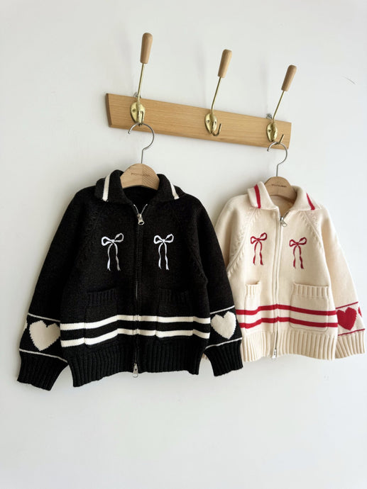 MOMOANN KIDS ART KNIT ZIP UP*PREORDER