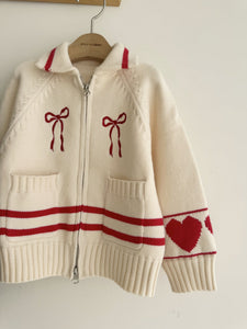 MOMOANN KIDS ART KNIT ZIP UP*PREORDER
