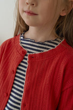 Load image into Gallery viewer, MOMOANN KIDS SPRING RED RIB CARDIGAN*PREORDER