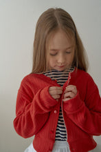 Load image into Gallery viewer, MOMOANN KIDS SPRING RED RIB CARDIGAN*PREORDER