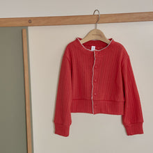 Load image into Gallery viewer, MOMOANN KIDS SPRING RED RIB CARDIGAN*PREORDER