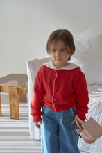 Load image into Gallery viewer, MOMOANN KIDS SPRING RED RIB CARDIGAN*PREORDER