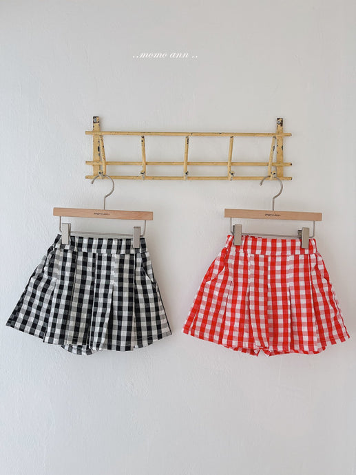 MOMOANN KIDS Check Wrinkle Skirt Pants* preorder